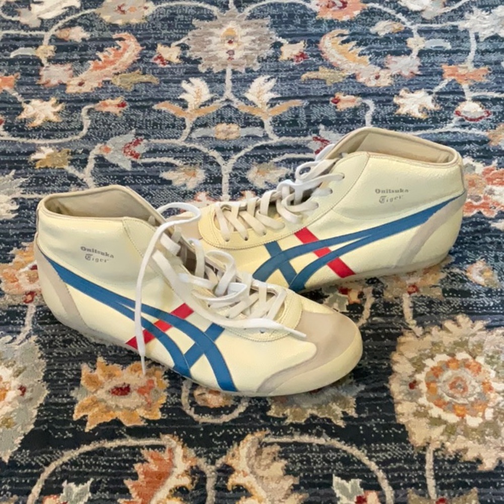 Onitsuka Tiger by Asics Cream and Blue Shoes